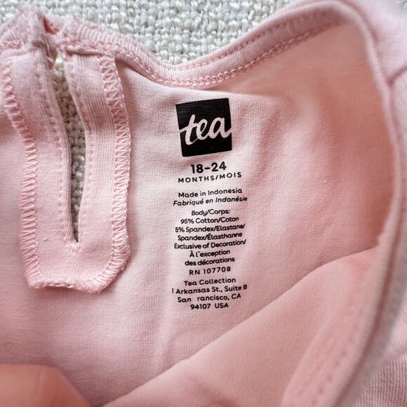Tea Collection Pink Top EUC 18-24mo - Picture 4 of 6